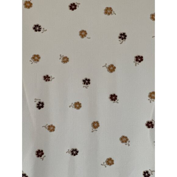 VTG DONNKENNY Cream Ditsy Floral Blouse S/M 60s/70s Retro Groovy Large Collar - Picture 9 of 15